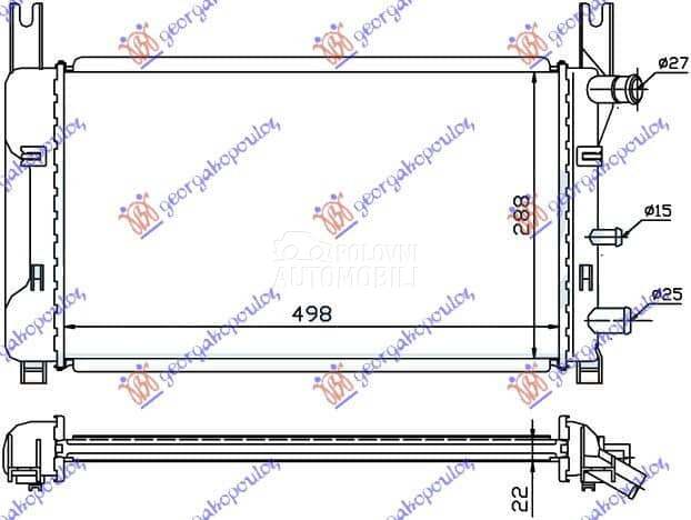 HLADNJAK MOTORA 1.0 /1.1/1.3 ( za Ford Fiesta od 2000. do 2027. god.