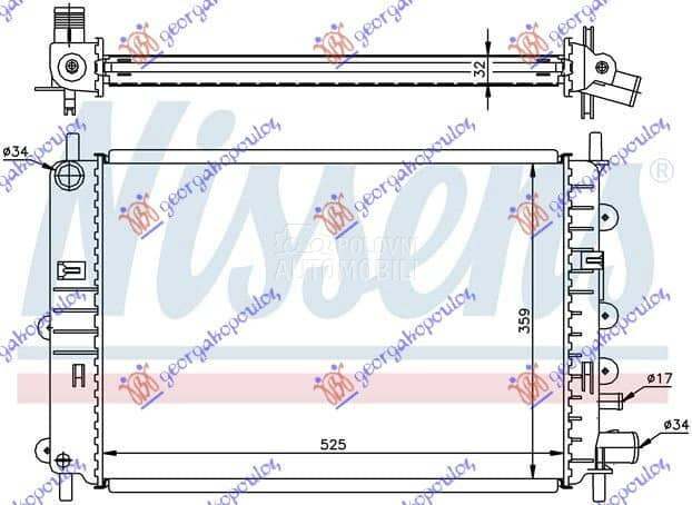 HLADNJAK MOTORA 1.4/1.6/1.8 16 za Ford Escort od 2000. do 2027. god. - 055806310