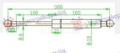 AMORTIZER GEPEK VRATA (300L-42 za Renault Megane od 2000. do 2027. god.