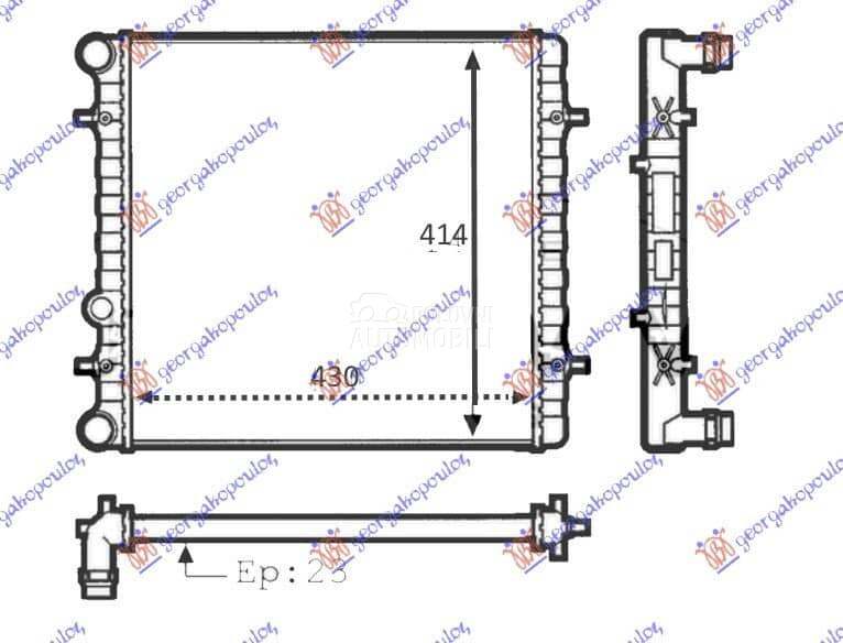 HLADNJAK MOTORA 1.4/1.6 (MAN) za Volkswagen Golf od 2000. do 2027. god.