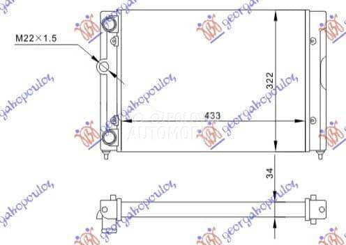 HLADNJAK MOTORA 1.4/1.6 (43x32 za Volkswagen Golf od 2000. do 2027. god.