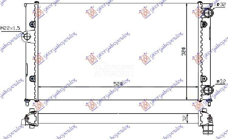 HLADNJAK MOTORA 1.8i 8V (52.5x za Volkswagen Golf od 2000. do 2027. god.