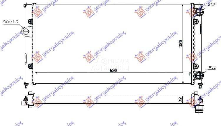 HLADNJAK MOTORA 1.6/1.8/2.0i8V za Volkswagen Golf od 2000. do 2027. god.