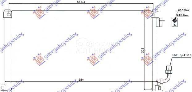 HLADNJAK KLIME (584x305x16) - za Citroen Saxo od 2000. do 2027. god.