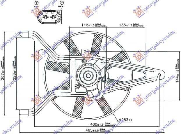 VENTILATOR HLADNJAKA KOMPLET ( za Peugeot 106 od 2000. do 2027. god.
