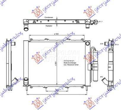 HLADNJAK MOTORA I KLIME (51x38 za Renault Kangoo od 2000. do 2027. god.