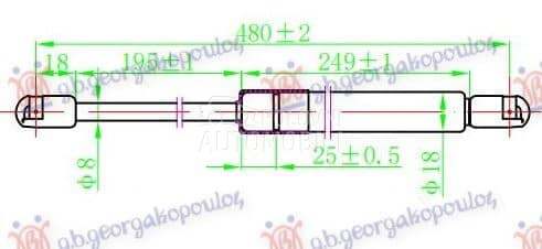 AMORTIZER GEPEK VRATA (480L-33 za Kia Picanto od 2000. do 2027. god.