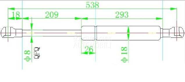 AMORTIZER GEPEK STAKLA (526.5L za Citroen C4 Picasso od 2000. do 2027. god.