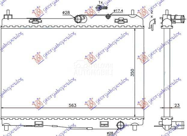 HLADNJAK MOTORA 1.25/1.4/1.6 B za Ford Fiesta od 2000. do 2027. god.