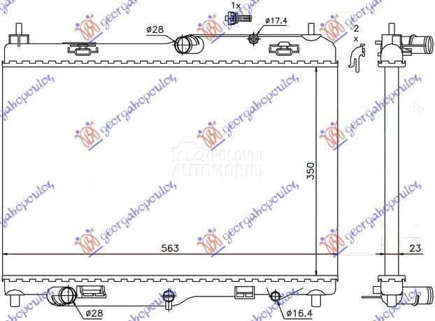 HLADNJAK MOTORA 1.4 BENZIN (AU za Ford Fiesta od 2000. do 2027. god.