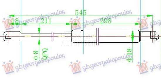 AMORTIZER GEPEK VRATA (544L-33 za Ford Fiesta od 2000. do 2027. god.