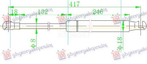 AMORTIZER GEPEK VRATA (419L-39 za Ford Ka od 2000. do 2027. god.