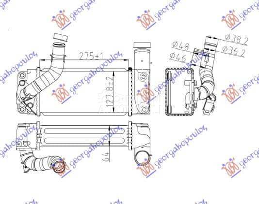 HLADNJAK INTERKULERA 1.4 D4D ( za Toyota Auris od 2000. do 2027. god.