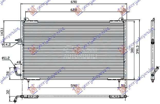 HLADNJAK KLIME BENZIN/DIZEL (6 za Peugeot 406 od 2000. do 2027. god.