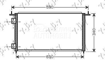 HLADNJAK KLIME BENZIN (615x330 za Honda Civic od 2000. do 2027. god.