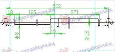 AMORTIZER GEPEK VRATA 5 VRATA za Honda Civic od 2000. do 2027. god.