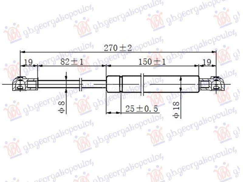 AMORTIZER GEPEK VRATA (270L-38 za Alfa Romeo Spider od 2000. do 2027. god. - 080508305