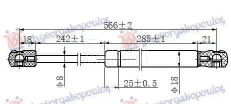 AMORTIZER GEPEK VRATA KARAVAN za Peugeot 306 od 2000. do 2027. god.