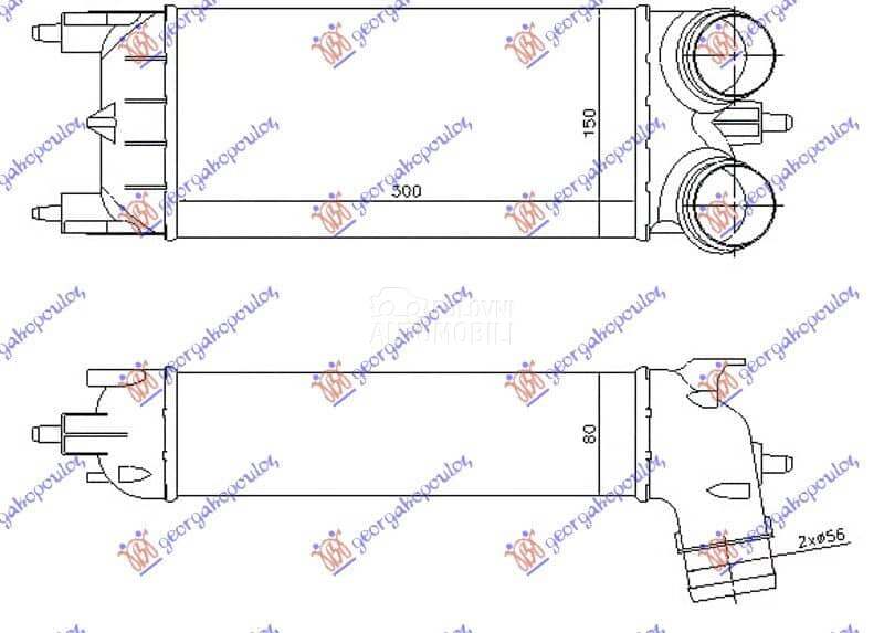 HLADNJAK INTERKULERA 1.6 THP B za Citroen C5 od 2000. do 2027. god.