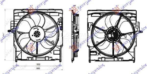 VENTILATOR KOMPLET (3.0 BENZIN za BMW X5 od 2000. do 2027. god.