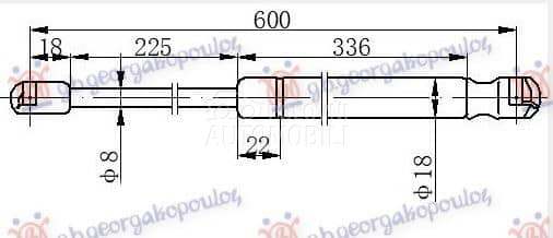 AMORTIZER GEPEK VRATA (600L-67 za Fiat Fiorino od 2000. do 2027. god.