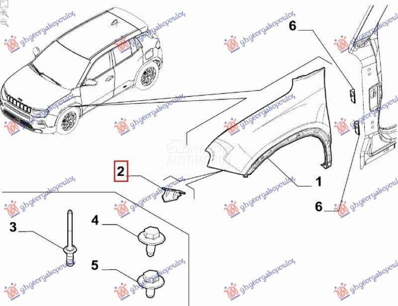 NOSAC BLATOBRANA (O) - AVENGER za Jeep Avenger od 2000. do 2027. god.