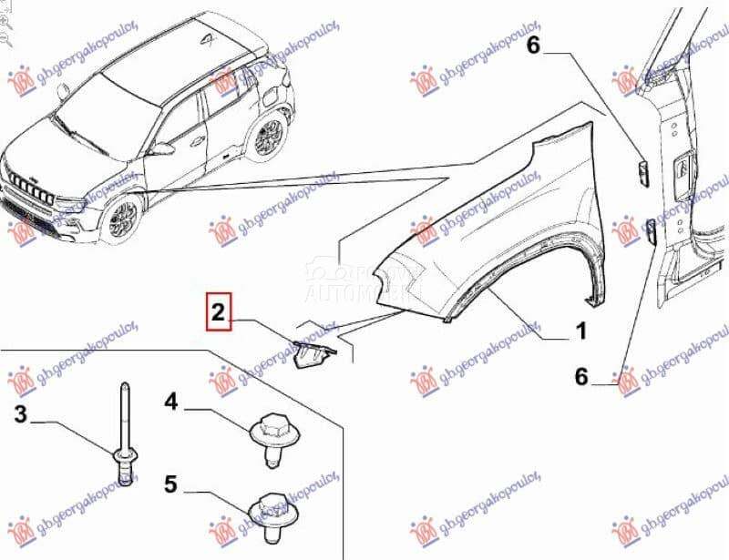 NOSAC BLATOBRANA (O) - AVENGER za Jeep Avenger od 2000. do 2027. god.