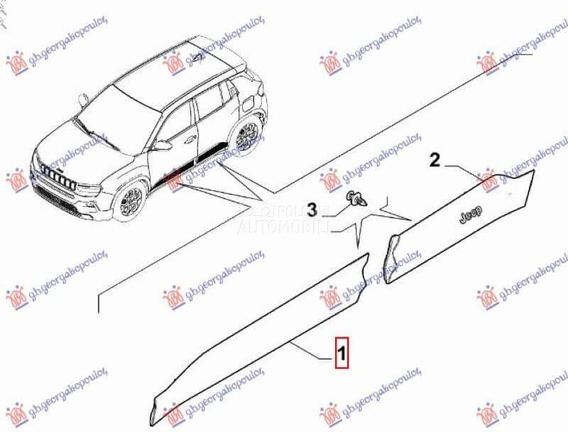 LAJSNA PREDNJIH VRATA (O) - AV za Jeep Avenger od 2000. do 2027. god.