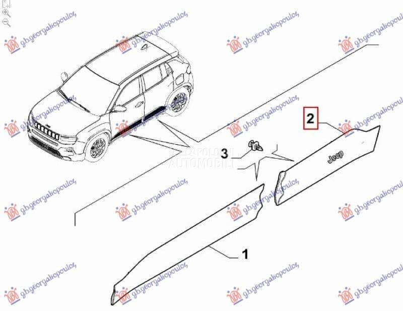 LAJSNA ZADNJIH VRATA (O) - AVE za Jeep Avenger od 2000. do 2027. god.