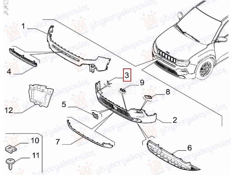 POKLOPAC KUKE PREDNJEG BRANIKA za Jeep Avenger od 2000. do 2027. god.
