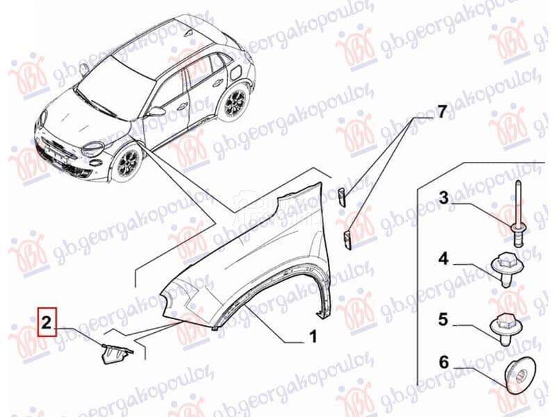 NOSAC BLATOBRANA METAL (O) - 6 za Fiat 600 od 2000. do 2027. god. - 297804262
