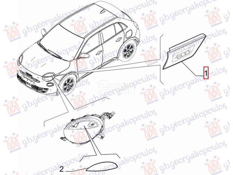 ZNAK NA BLATOBRANU (600) (O) - za Fiat 600 od 2000. do 2027. god. - 297804781