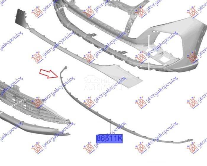 SPOJLER PREDNJEG BRANIKA (O) - za Hyundai Tucson od 2000. do 2027. god.