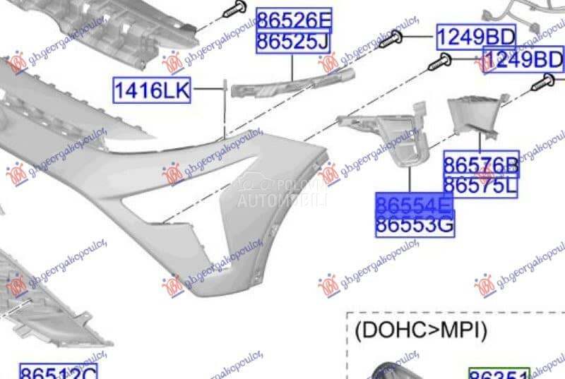 RESETKA PREDNJEG BRANIKA (O) - za Hyundai Bayon od 2000. do 2027. god. - 379004801