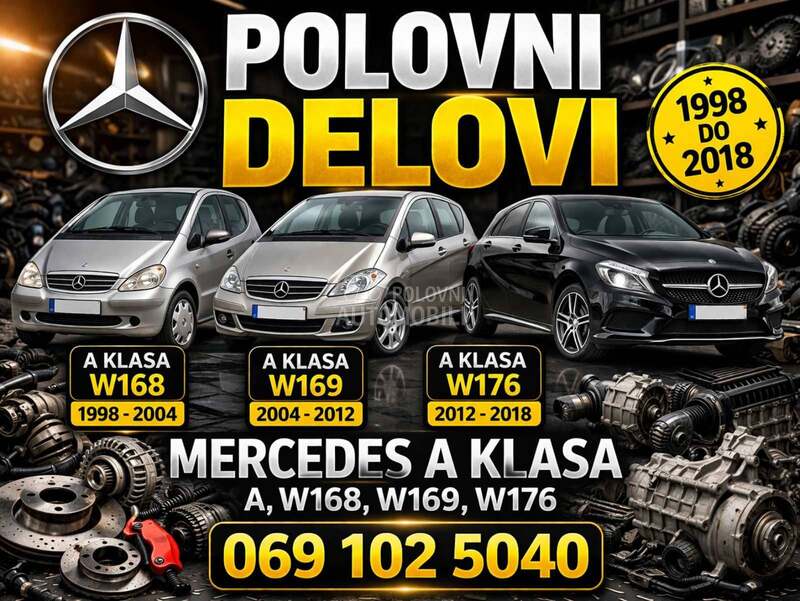 Svi delovi za Mercedes Benz A Klasa od 1998. do 2018. god.