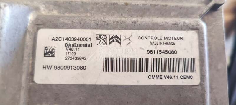 Motorni racunar, ECU za Citroen C3, C3 Aircross, C3 Picasso ... od 2012. do 2024. god. - 9811545080