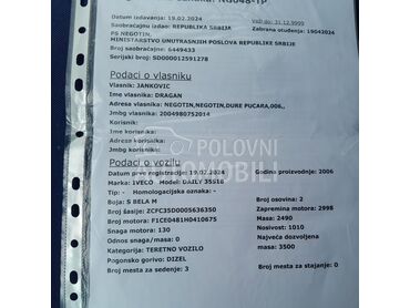 Iveco Daily 35S18, 4.980 €, 2007. , 300.000 km, Dostavni kombi do 3.5t, Dizel, 2998 cm3, Manuelni menjač, Niš
