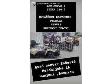 Tao Motor Titan 250. Zelene table, 2.999 €, 2026. , 250 cm3, 1 km, 9kW (13 KS), ATV / Quad, Loznica