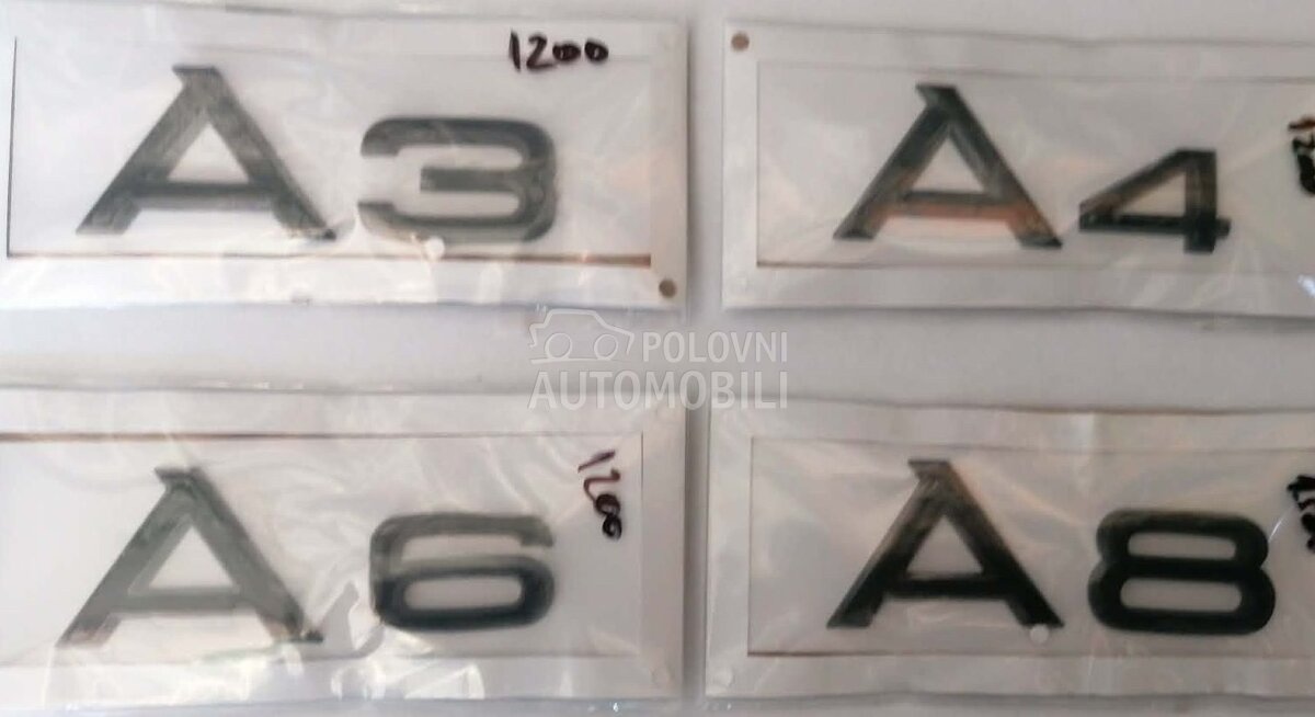 Oznake crne piano black za Audi A3, A4, A6 ...