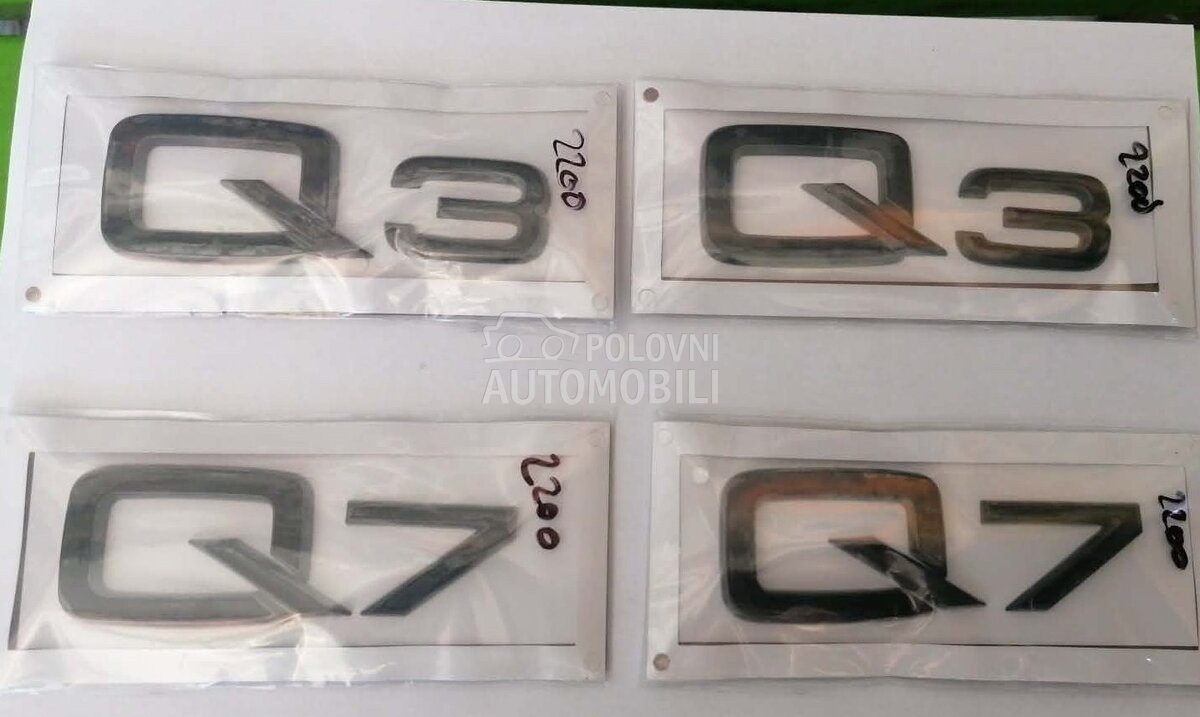 Oznake crne piano black za Audi Q3, Q7
