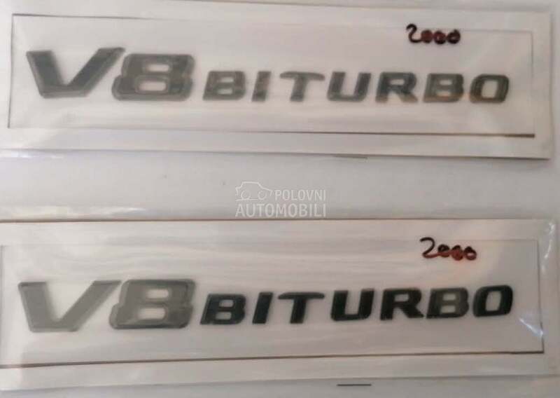 V8 Biturbo oznaka crna za Mercedes Benz C 63 AMG, GT 43 AMG, GT 53 AMG ...