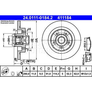 ATE 411184ATE DISK ZADNJI SA L